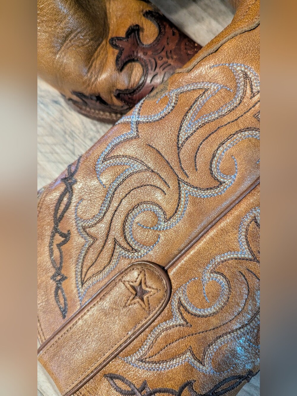 Tony Lama Vintage Western Leather Snip Toe Cowgirl Boots Santa Fe Sz 6.5 - Picture 7 of 7